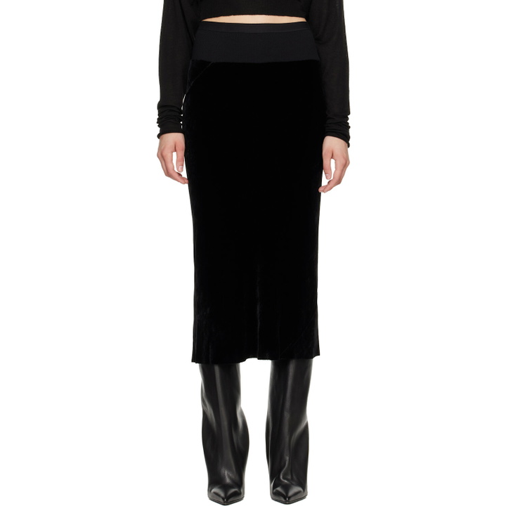 Photo: Rick Owens Black Tower Knee Bias Midi Skirt