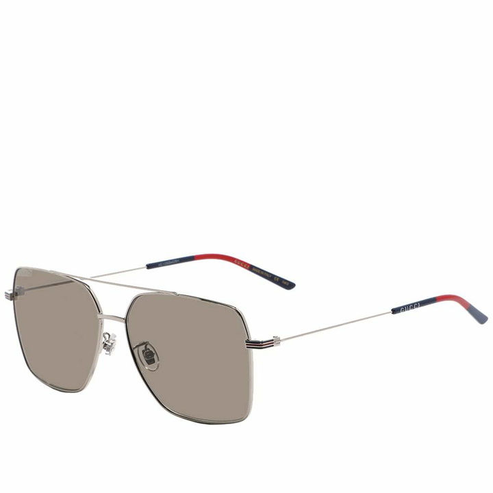 Photo: Gucci Eyewear GG1053SK Sunglasses in Silver Brown