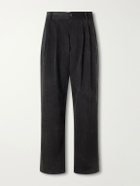 AGOLDE - Slater Straight-Leg Cotton-Moleskin Trousers - Black