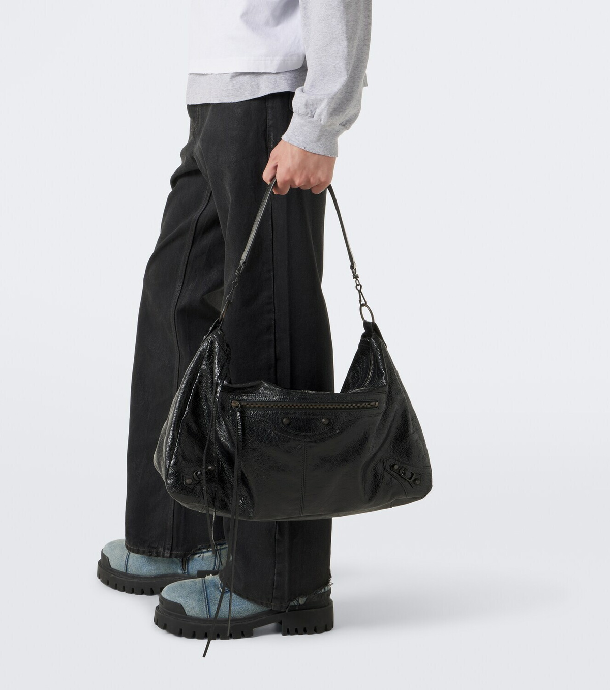 Balenciaga Le City Moto leather shoulder bag