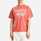 Aries Men's Sunbleached Cola T-Shirt in Red