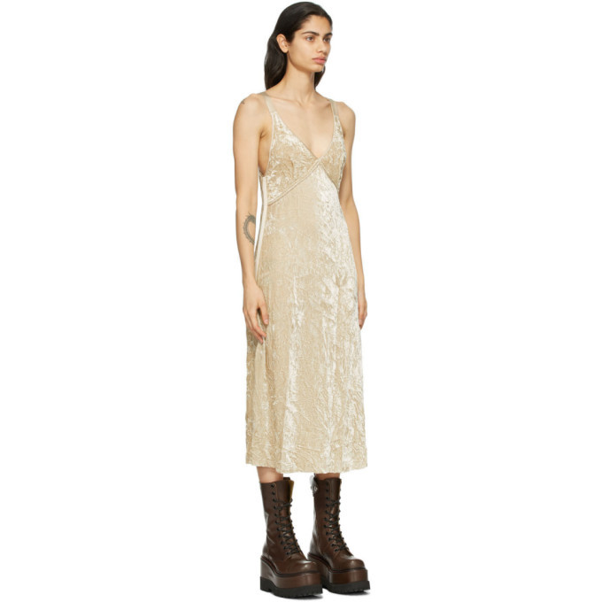R13 Beige Velvet Side Stripe Slip Dress R13 R13 Beige Velvet Side Stripe Slip Dress R13