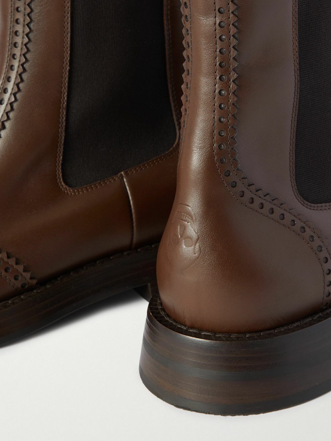 Alexander McQueen - Leather Brogue Chelsea Boots - Brown
