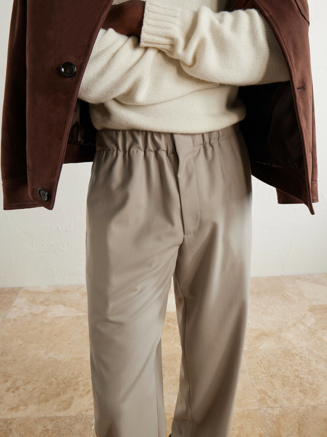 Lardini - Straight-Leg Stretch-Wool Flannel Trousers - Neutrals