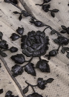 Needle & Thread Rosa Floral-embroidered Tulle Cape Black