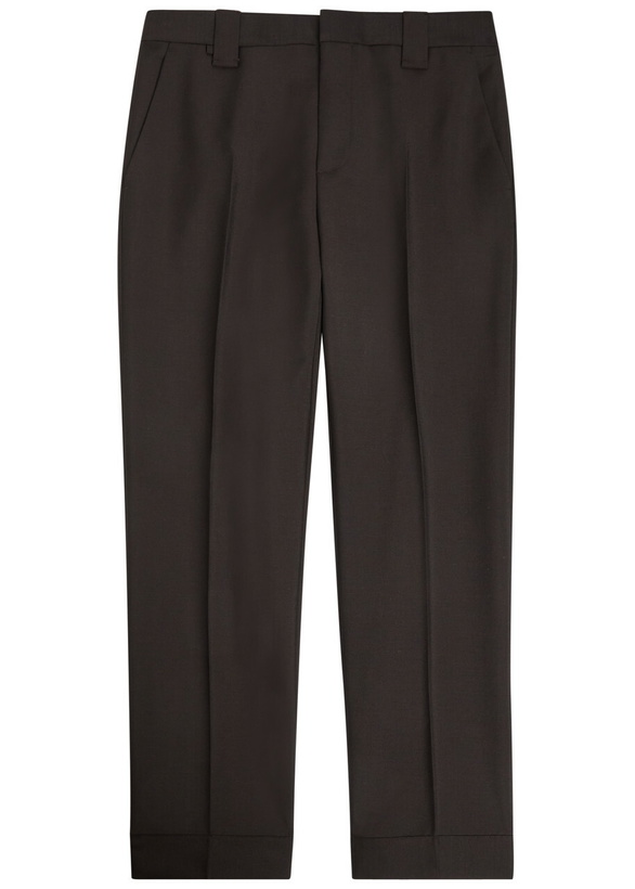 Photo: Versace Wool and Mohair-blend Trousers Brown