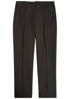 Versace Wool and Mohair-blend Trousers Brown