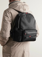 Kiton - Logo-Print Leather-Trimmed Nylon-Twill Backpack