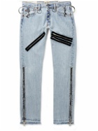 Gallery Dept. - Weapon World Slim-Fit Straight-Leg Embellished Distressed Jeans - Blue