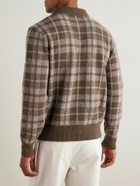 Ralph Lauren Purple label - Checked Brushed Cashmere Polo Shirt - Brown