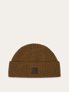 Ferragamo Mens Knitted beanie in Brown