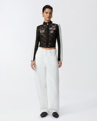 Pinko Light Lace Jacket With Embroidered Patches Black/White