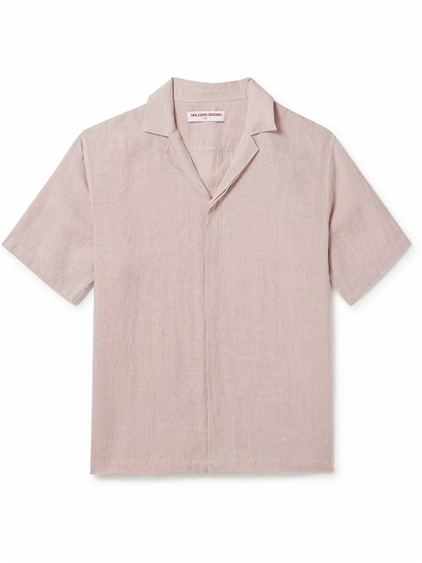 Photo: Orlebar Brown - Maitan Camp-Collar Linen Shirt - Pink