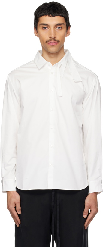 Photo: POST ARCHIVE FACTION (PAF) White Trimmed A Shirt