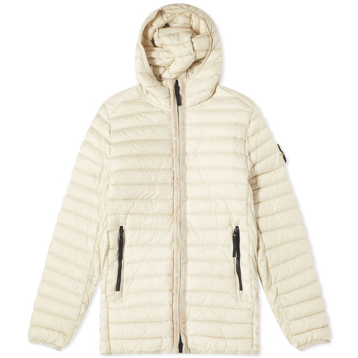 Photo: Stone Island Men's Lightweight Hooded Down Jacket in Plaster