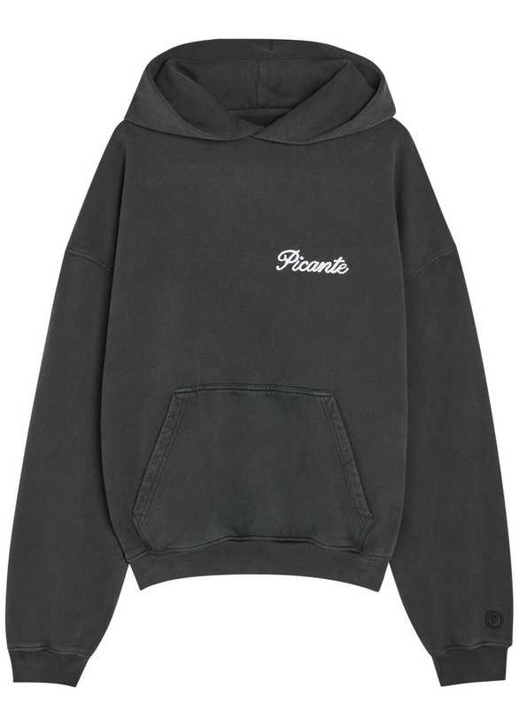 Photo: Picante Tailor Embroidered Hooded Cotton Sweatshirt Black Other