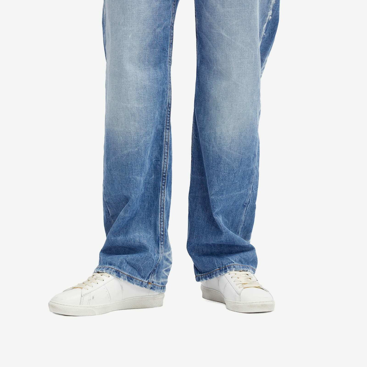 Golden Goose Men's Matchstar Leather Sneaker in Optic White Golden Goose Men's Matchstar Leather Sneaker in Optic White