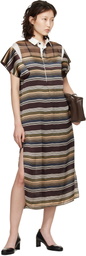 sacai Multicolor Horizontal Stripe Midi Dress