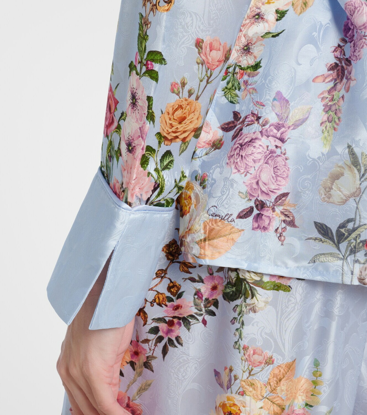 Camilla Tiled In Time belted floral jacket