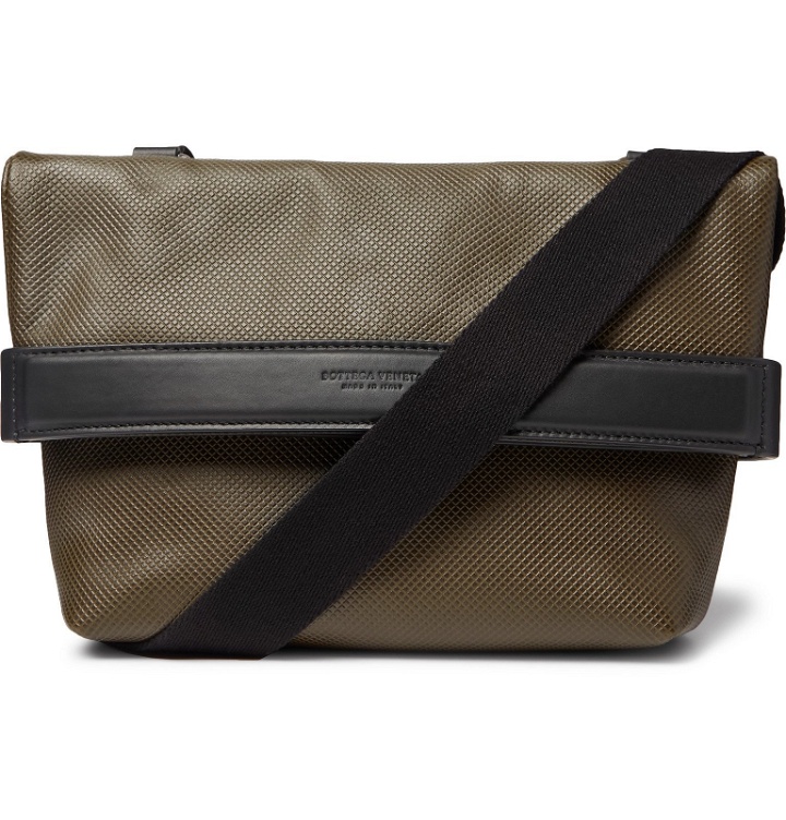 Photo: Bottega Veneta - Textured-Leather Messenger Bag - Green