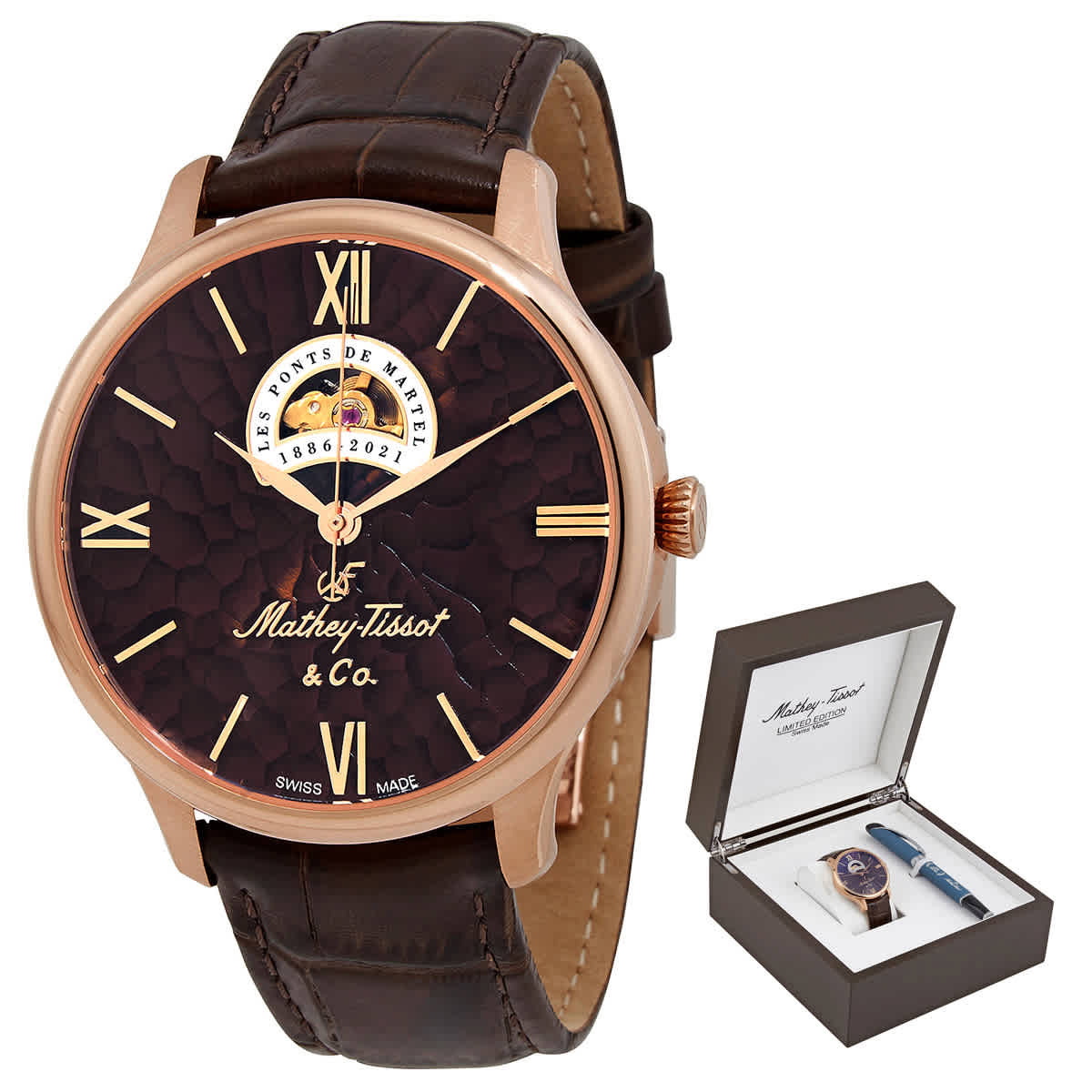 Mathey-Tissot Edmond LE Open Heart Automatic Mens Watch MC1886PI