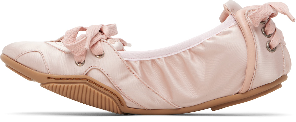 Acne Studios Pink Lace-Up Satin Sneakers