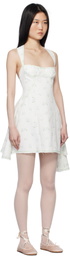 Yuhan Wang SSENSE Exclusive White Floral Print Denim Minidress