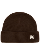 Amiri MA Logo Ribbed Wool Beanie - Brown - One Size