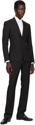 Dolce&Gabbana Black Pinstripe Wool Suit