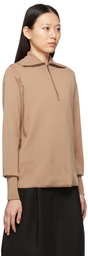 Studio Nicholson Brown Auguste Half-Zip Sweater