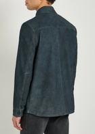 Paige Peyman Suede Overshirt Navy
