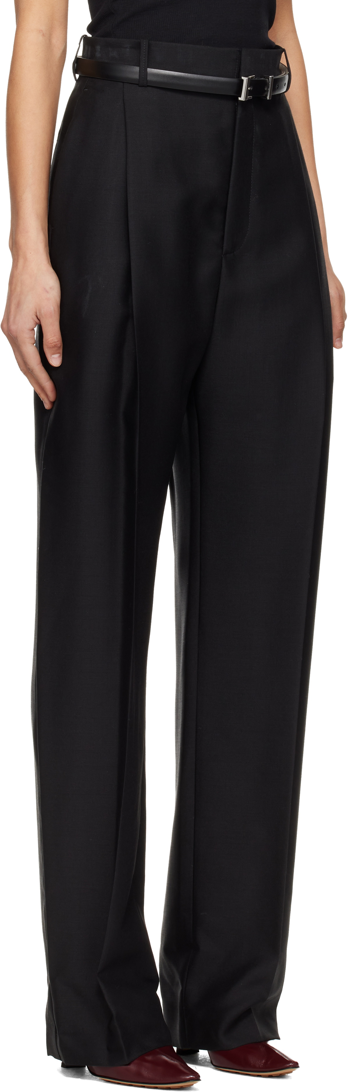 WARDROBE.NYC Black Light Mid Rise Trousers