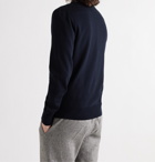 Maison Kitsuné - Slim-Fit Intarsia Cotton Sweater - Blue