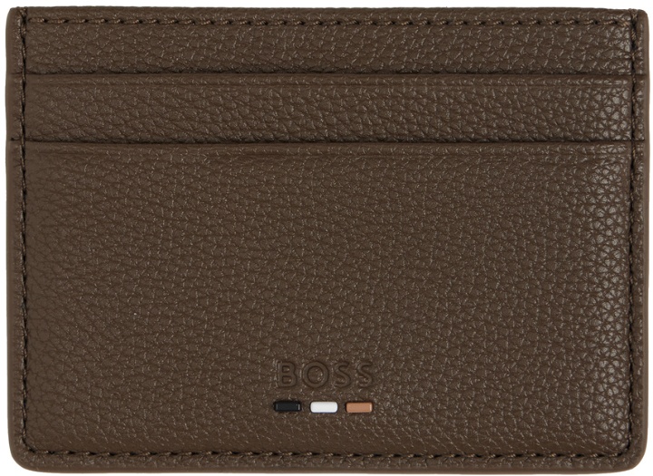 Photo: BOSS Brown Faux-Leather Card Holder