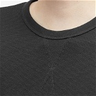 Sunspel Men's Long Sleeve Waffle T-Shirt in Black