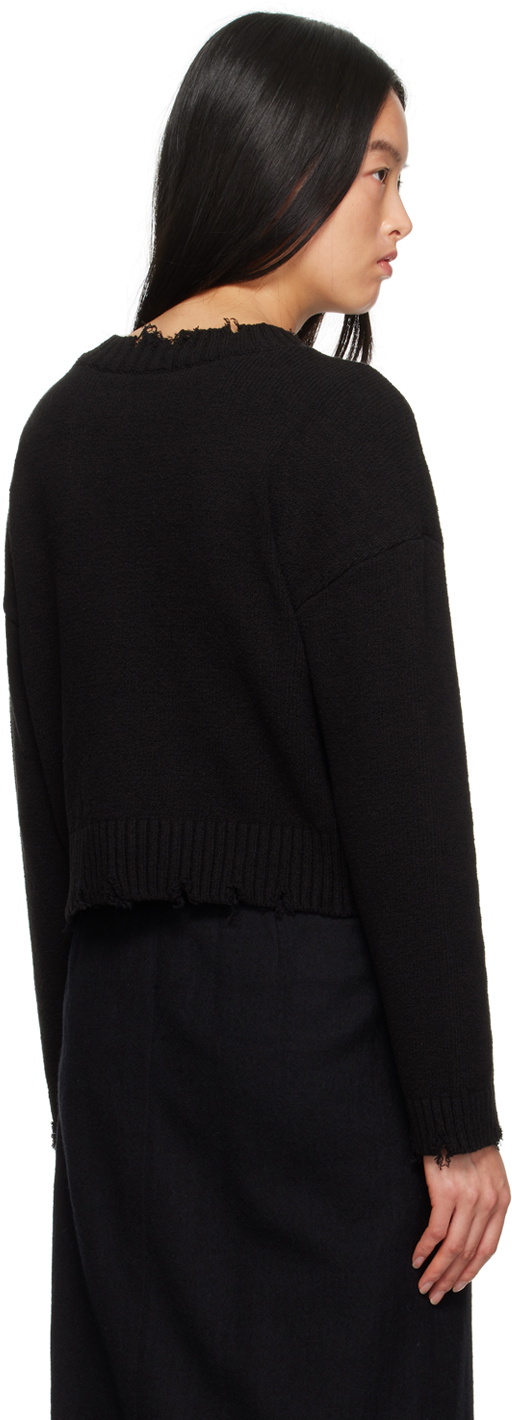 Youth Black Damaged Sweater