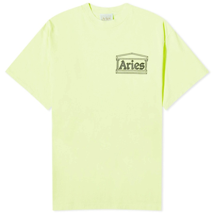 Photo: Aries Men's Temple T-Shirt in Fluoro Yellow
