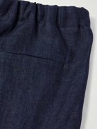 PIACENZA 1733 - Straight-Leg Linen Trousers - Blue