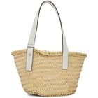 Loewe Beige and White Small Basket Tote