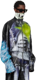 Gerrit Jacob SSENSE Exclusive Black & Green Leather Jacket