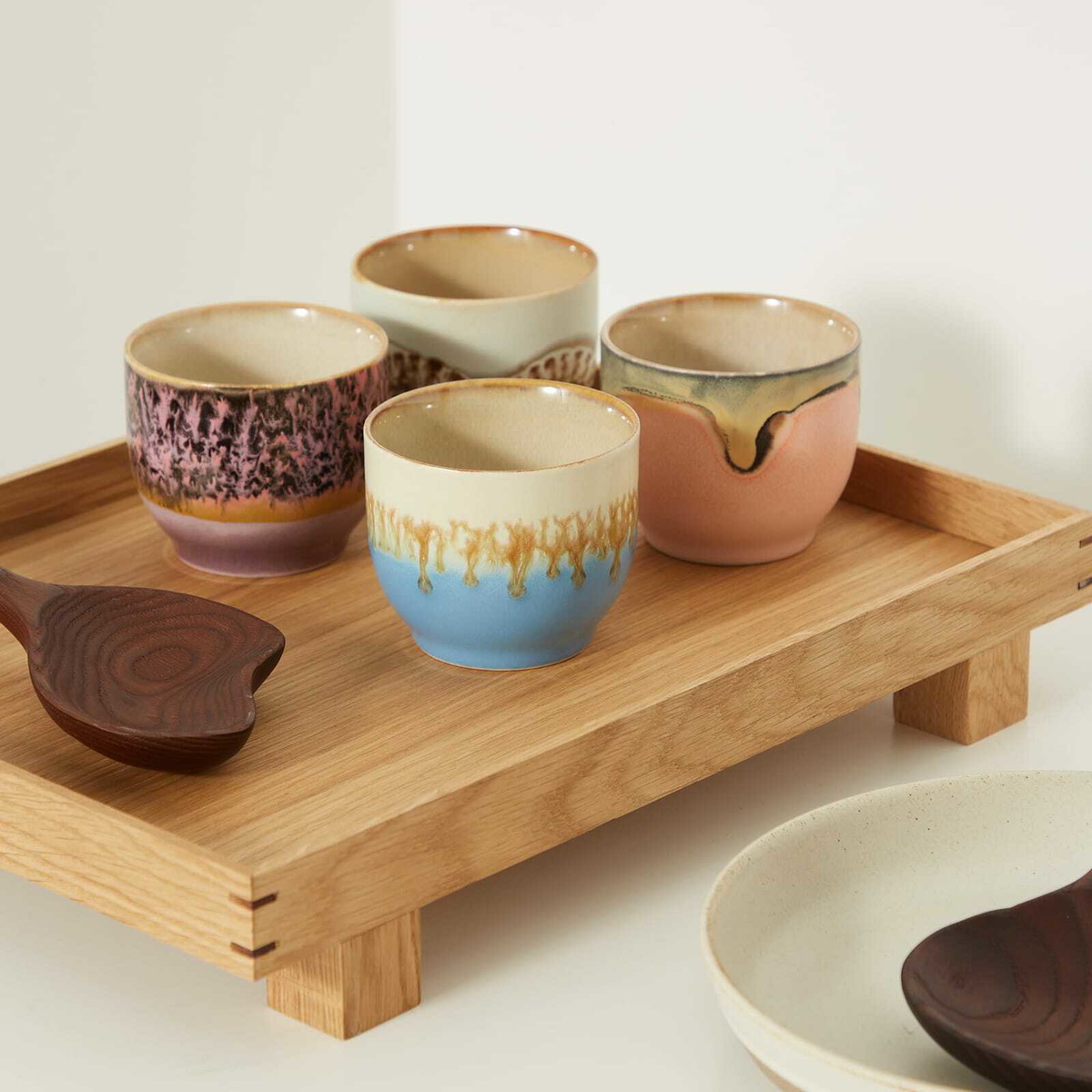 HKLiving Café Cups - Set of 4 in Lagoon 