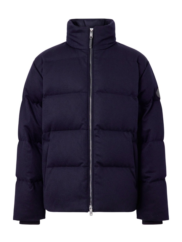 Photo: Burberry - Logo-Appliqué Quilted Cashmere Down Jacket - Blue