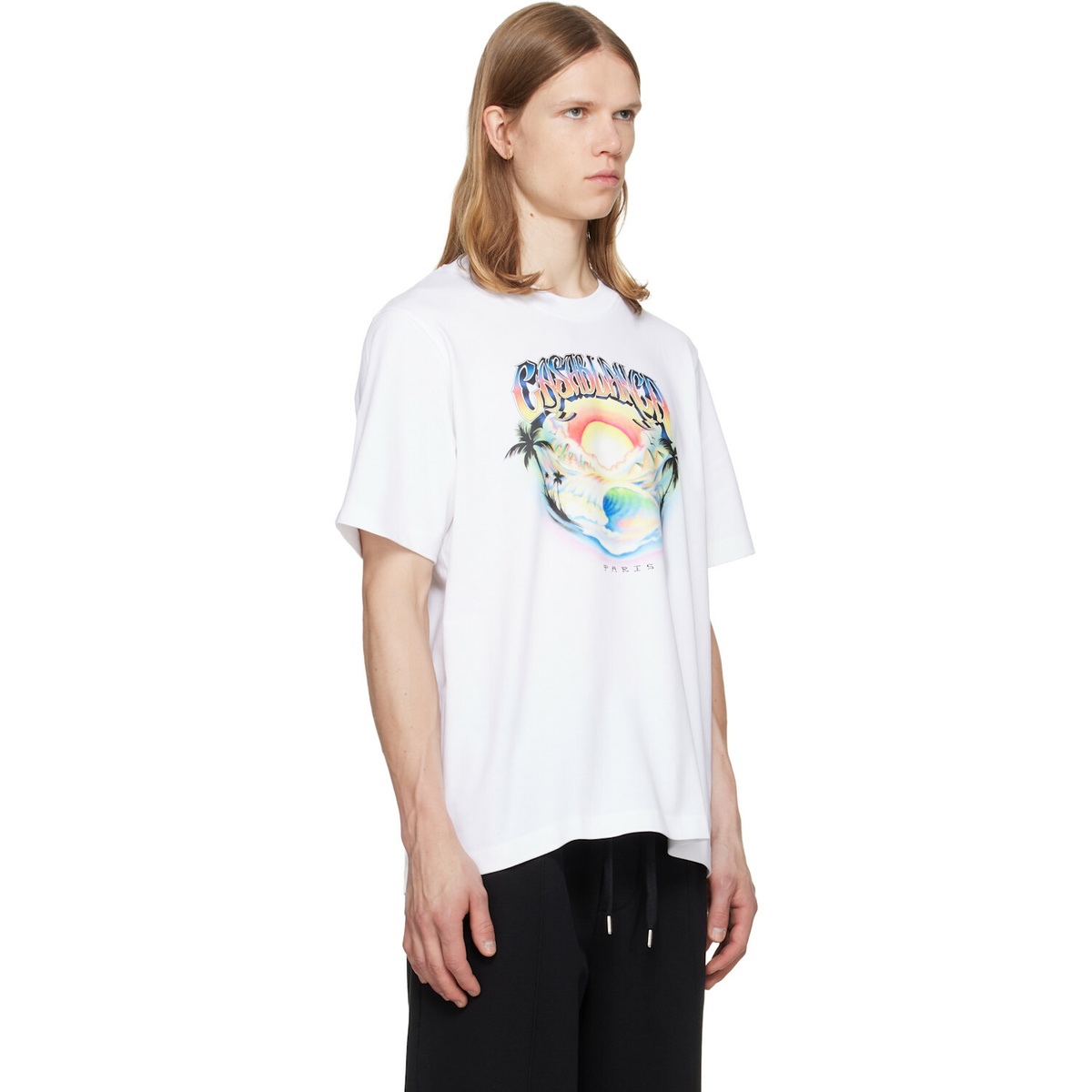Casablanca White Airspray Short Sleeve T‑shirt
