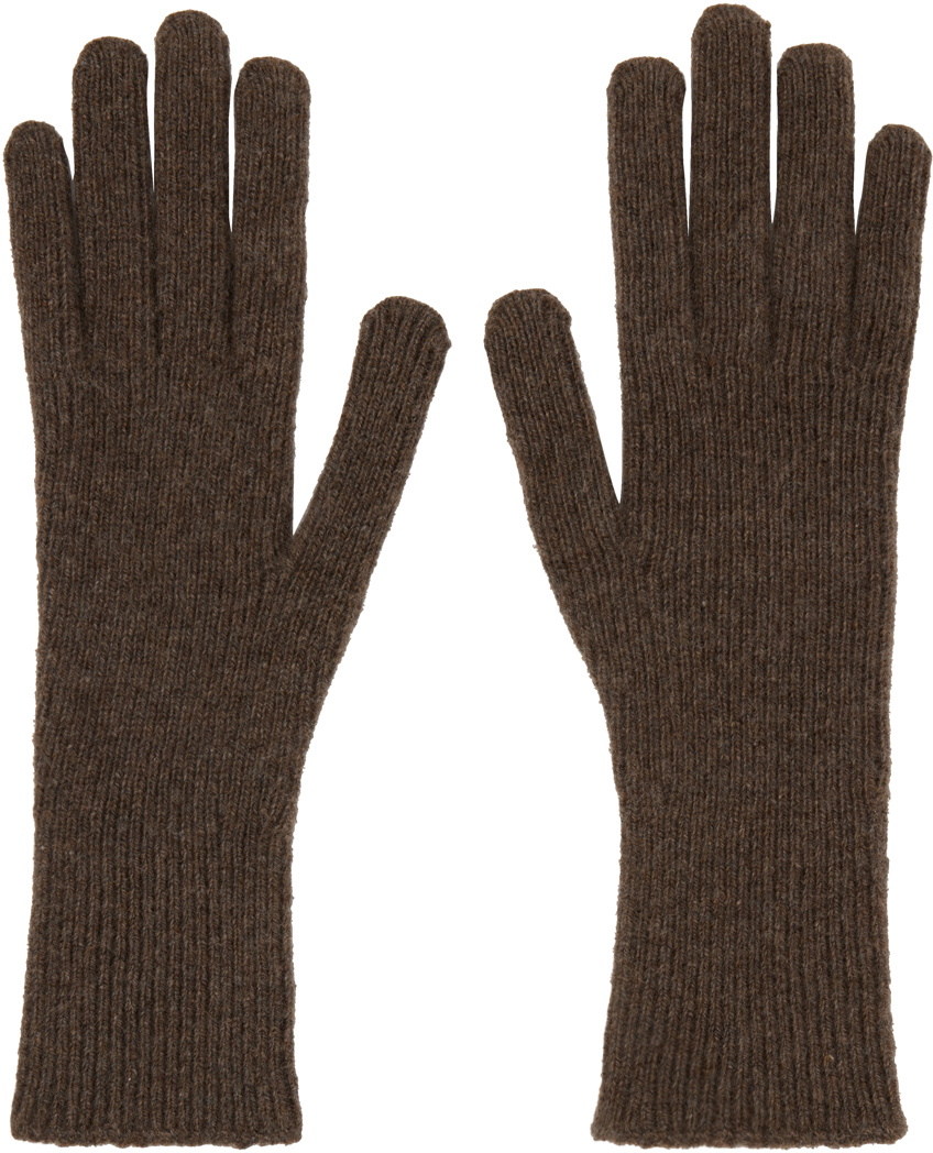 Baserange Brown Ribbed Gloves