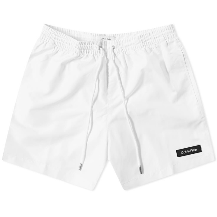 Photo: Calvin Klein Men's Patch Logo Swim Short in Classic White