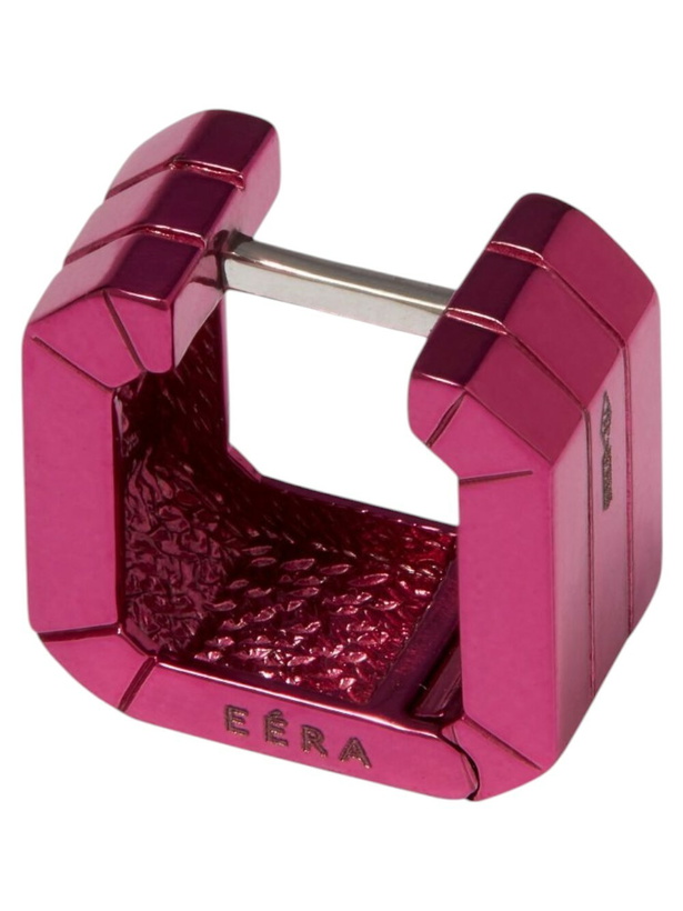 Photo: EÉRA 18K White Gold Square Mini Hoop Earring