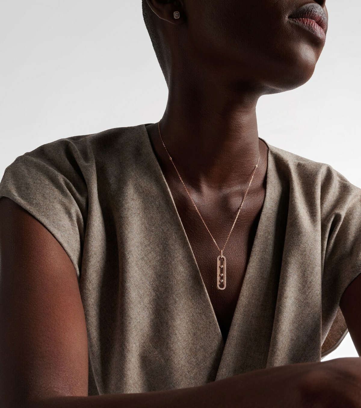 Messika Move 10th 18kt rose gold pendant necklace with diamonds
