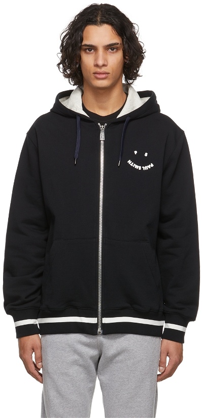 Photo: PS by Paul Smith Black Jersey Happy Hoodie