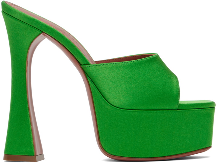 Photo: Amina Muaddi Green Dalida Plateau Heeled Sandals