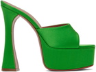 Amina Muaddi Green Dalida Plateau Heeled Sandals